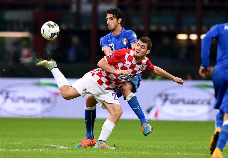Mateo Kovacic sfida il suo compagno nerazzurro Andrea Ranocchia. Getty Images